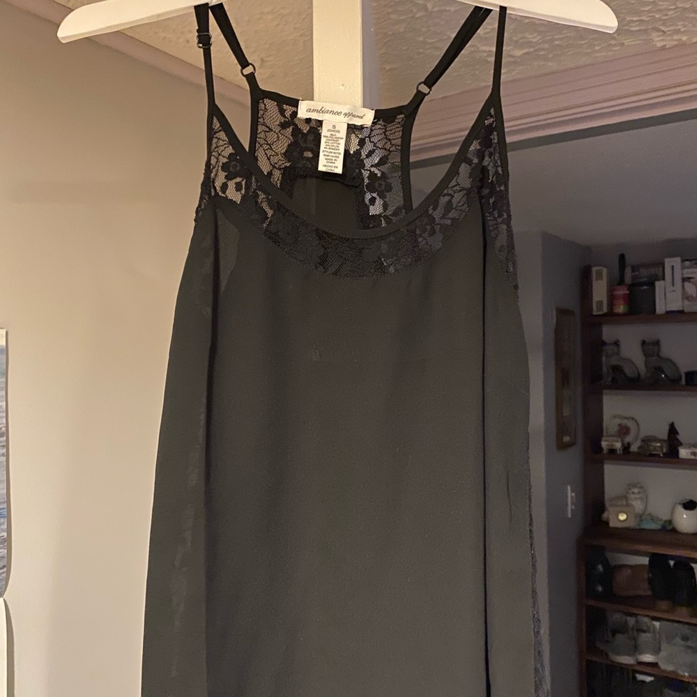 Ambiance apparel black lace tank top